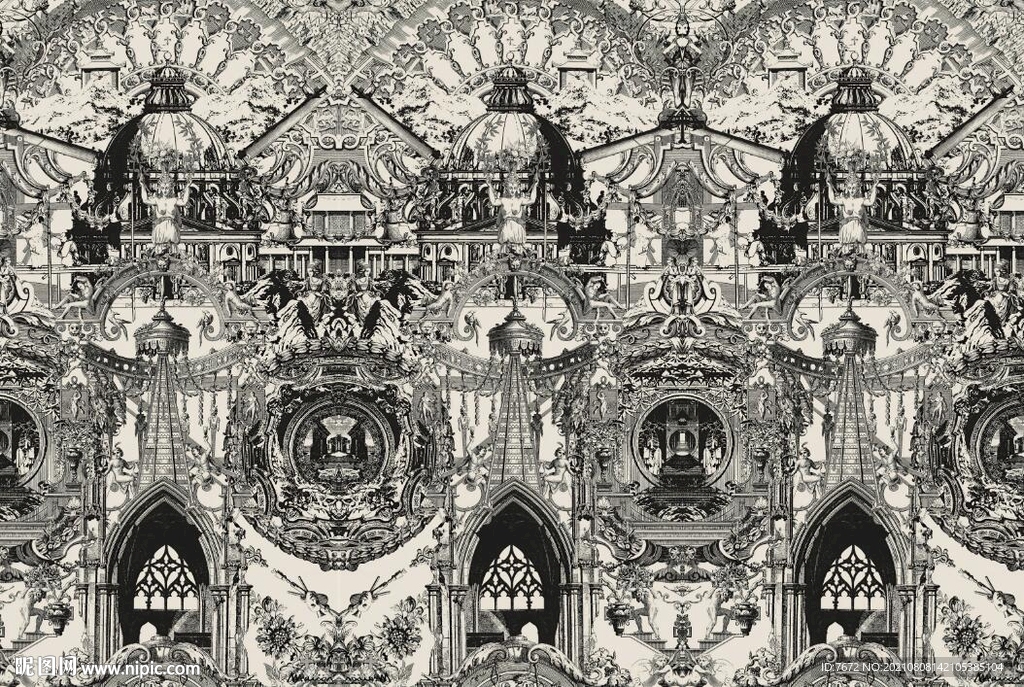 欧式复古怀旧中世纪手绘