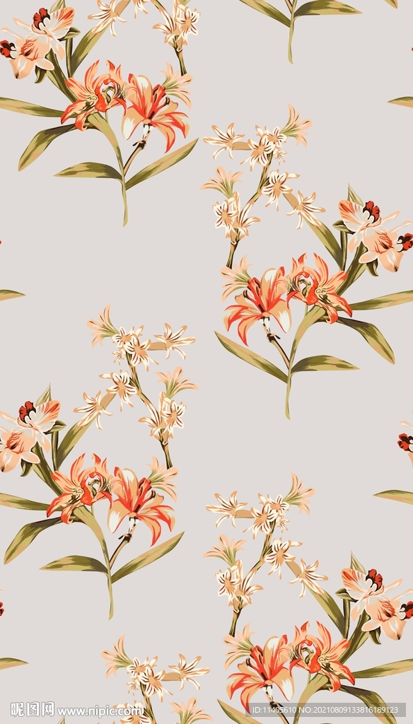 数码印花 花卉批印