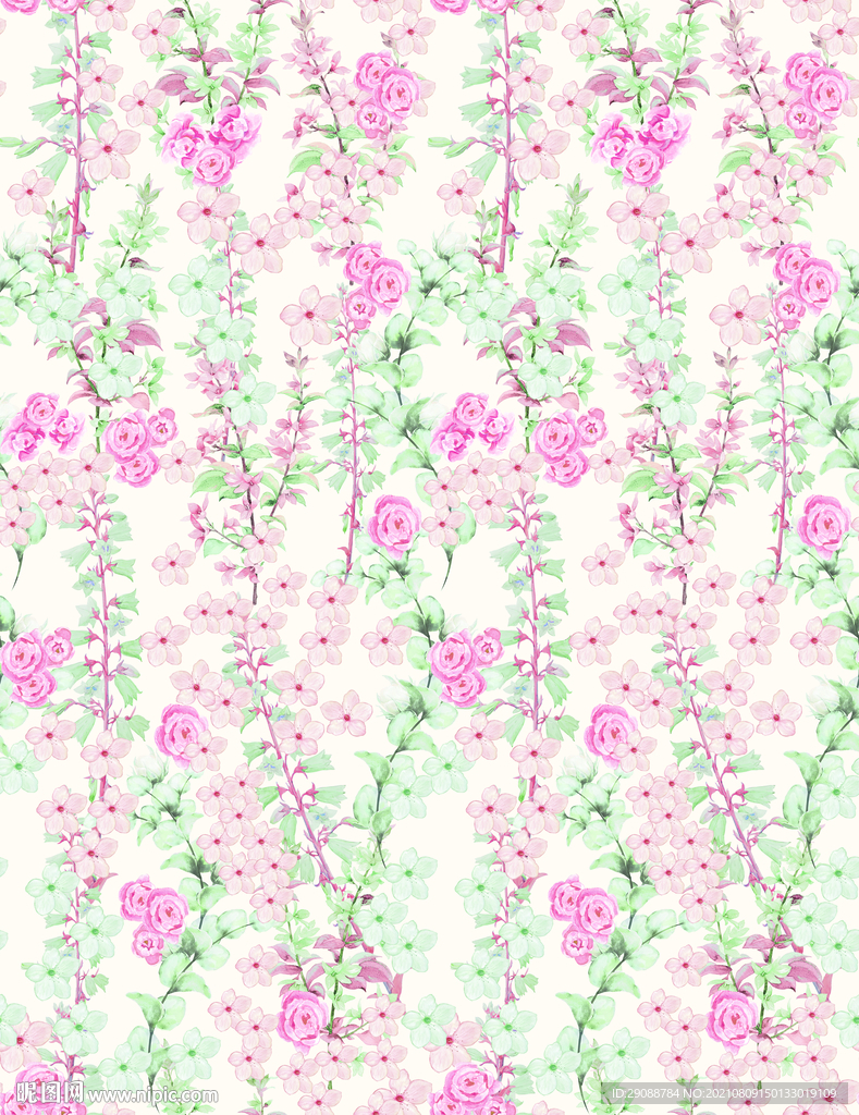 大牌 数码印花 手绘花