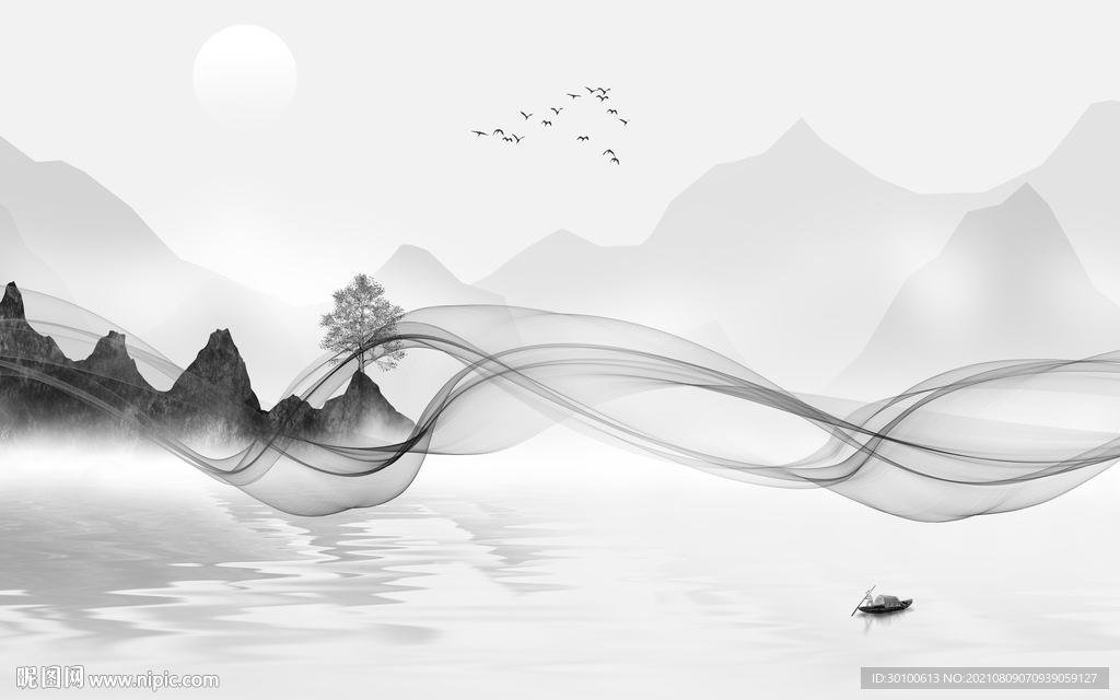 线条 新山水画 TIF文件分层