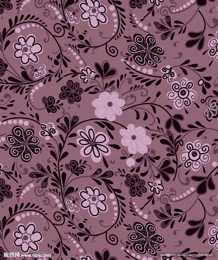 传统线条小碎花