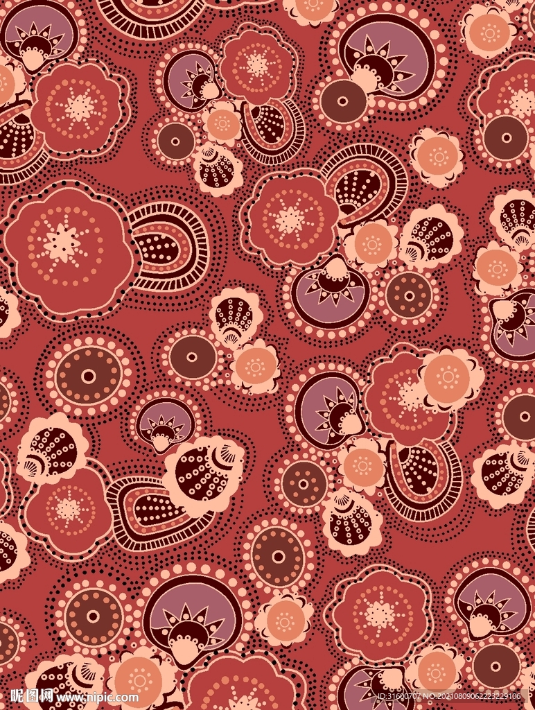 抽象波点民族风