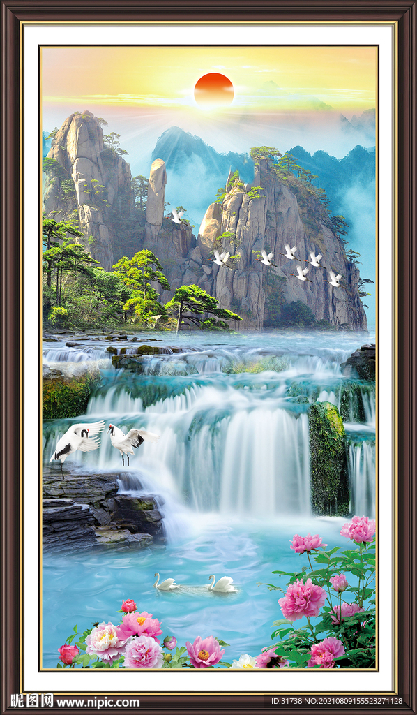 竖幅山水画
