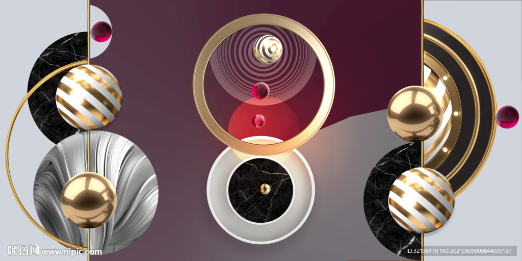 后现代轻奢几何抽象装饰画