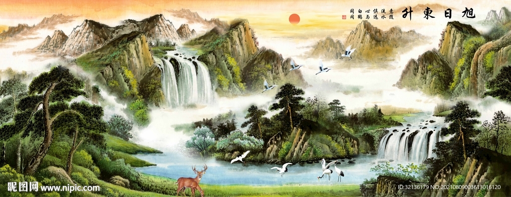 旭日东升背景墙