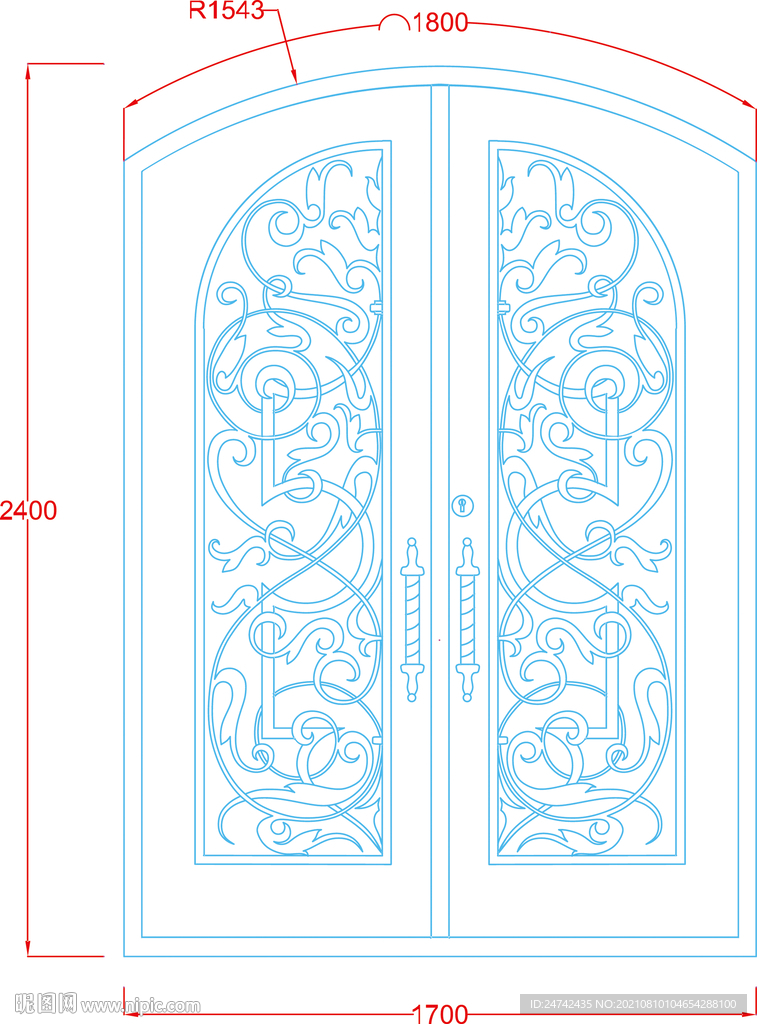 拱形铁门雕花设计