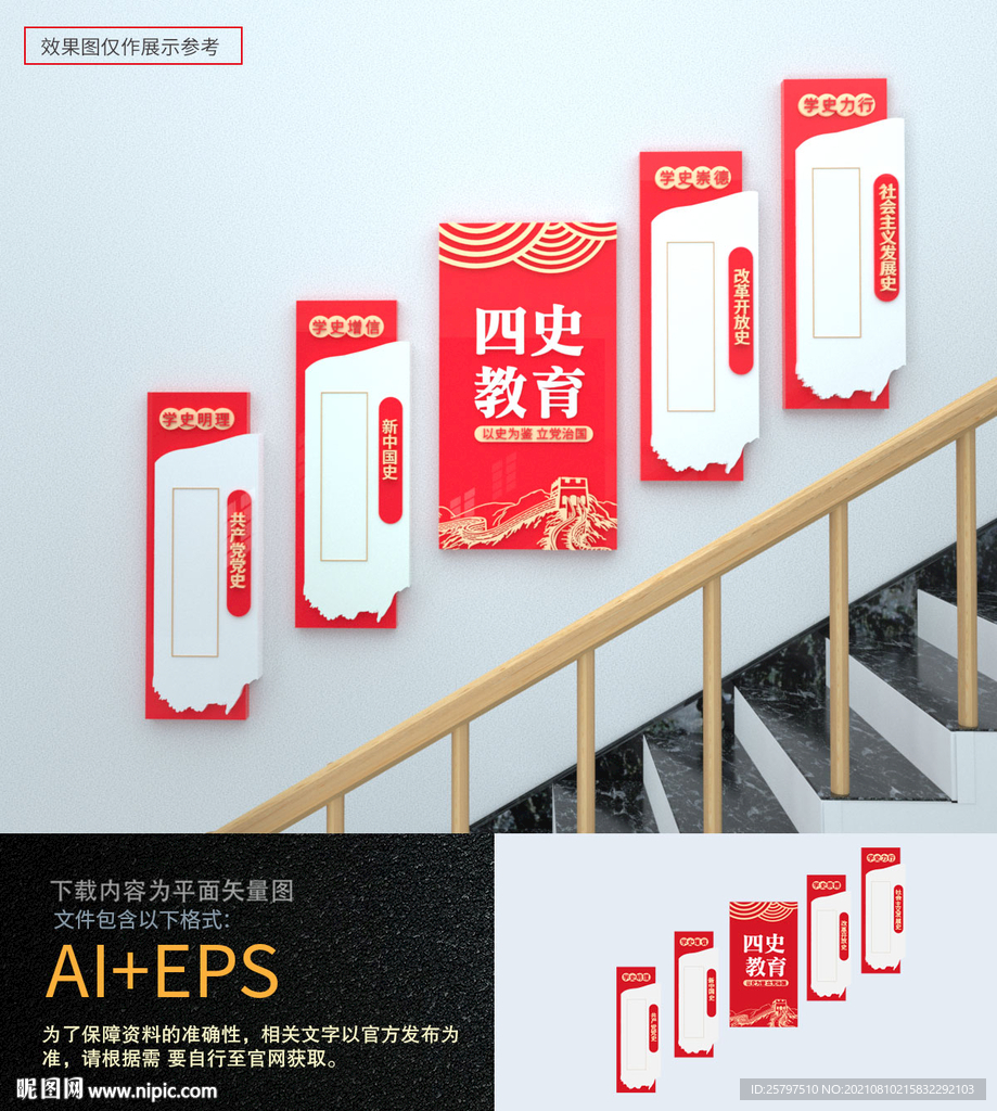 四史教育楼梯楼道文化墙