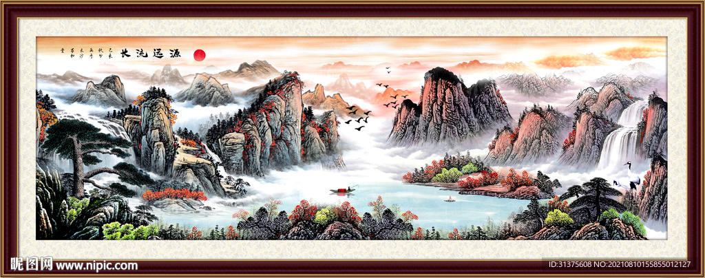 鸿运当头泰山日出画