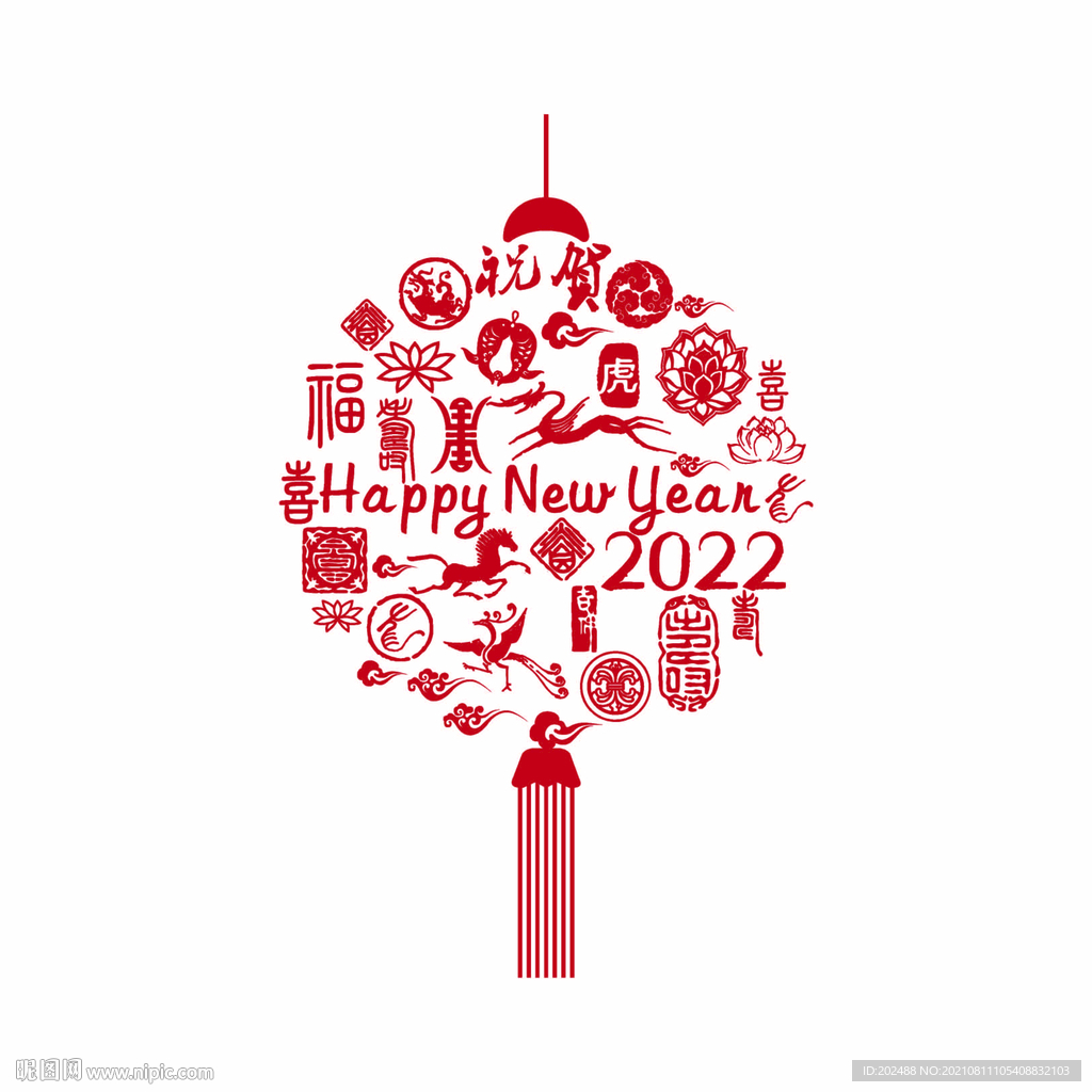 红色喜庆传统节日元素