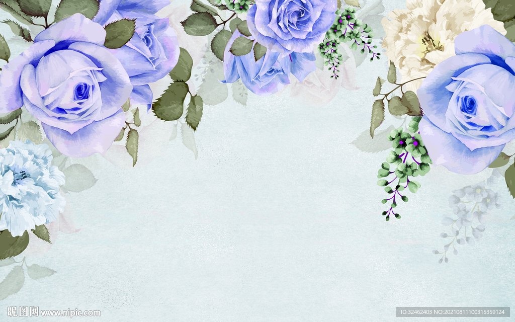 紫色玫瑰背景墙