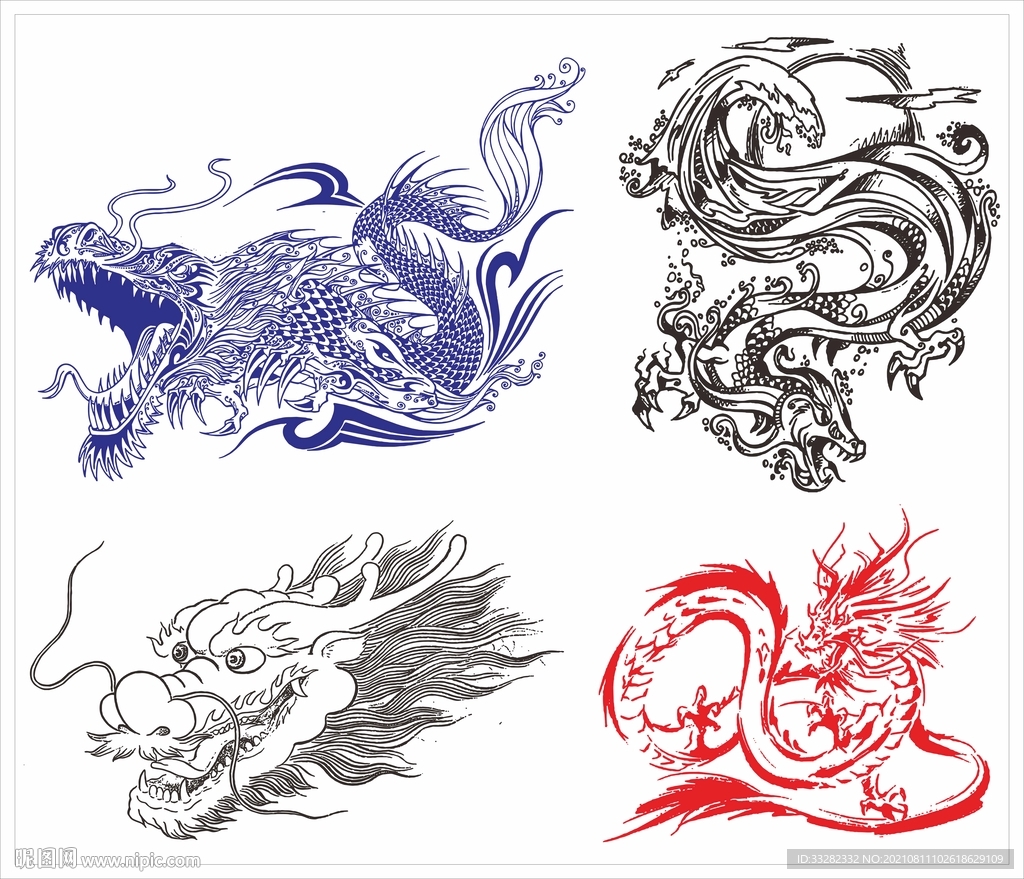 龙矢量图素材
