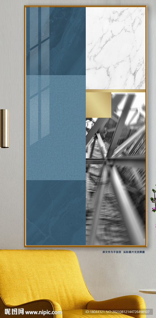 蓝调现代简约大理石工业建筑装饰