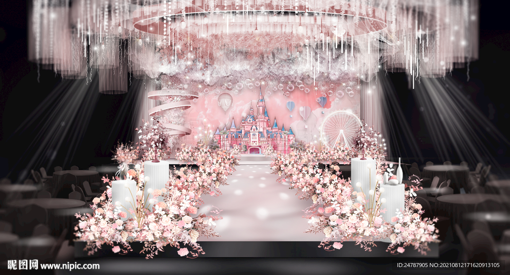 粉色城堡婚礼效果图