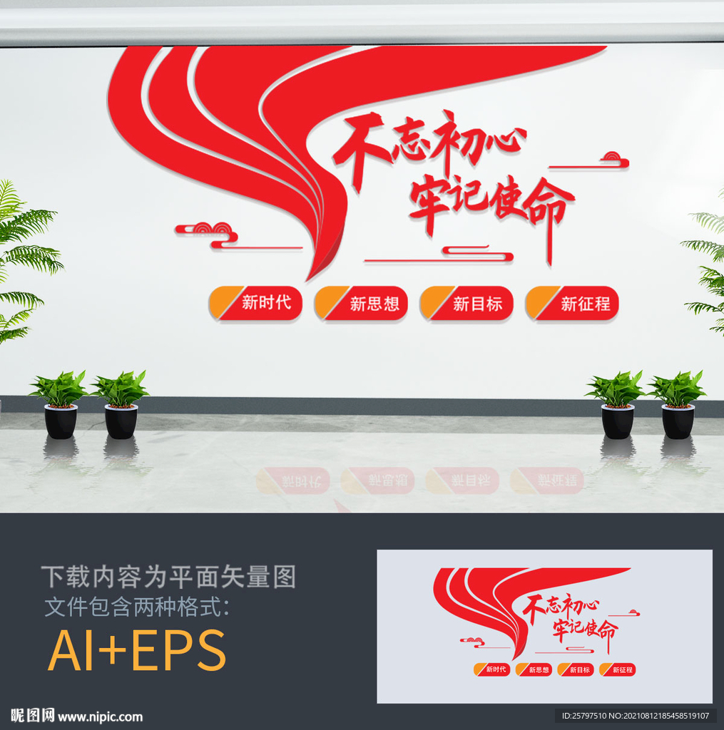不忘初心文化墙