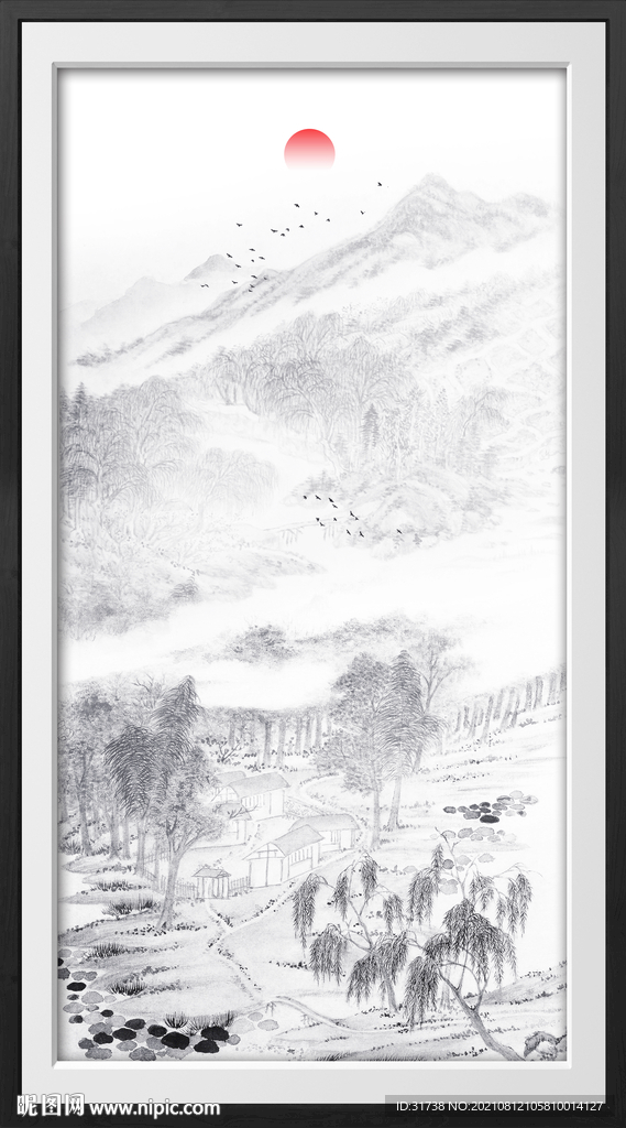 竖幅山水画