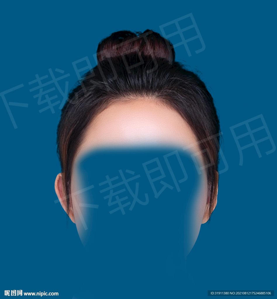 女性丸子头发型素材