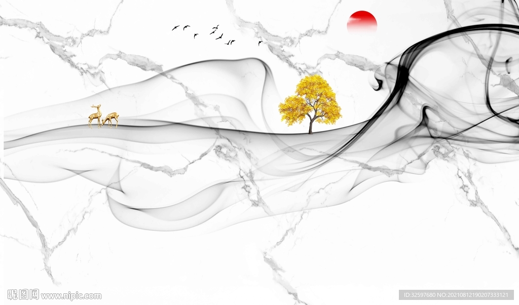 水墨石纹背景墙