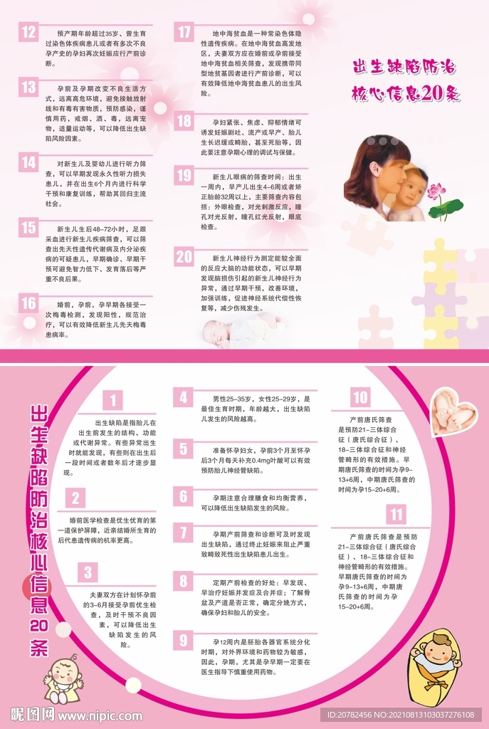出生缺陷防治核心信息20条