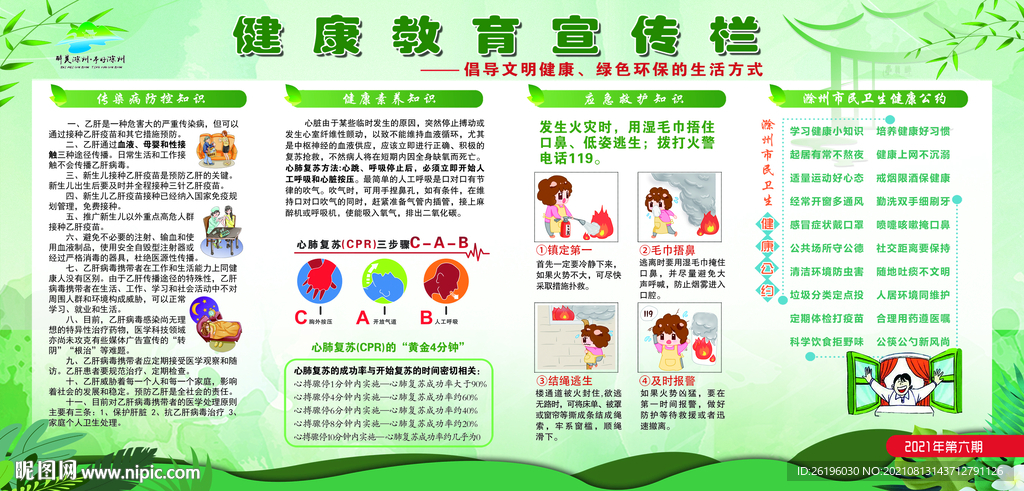 滁州市健康教育宣传栏 2021