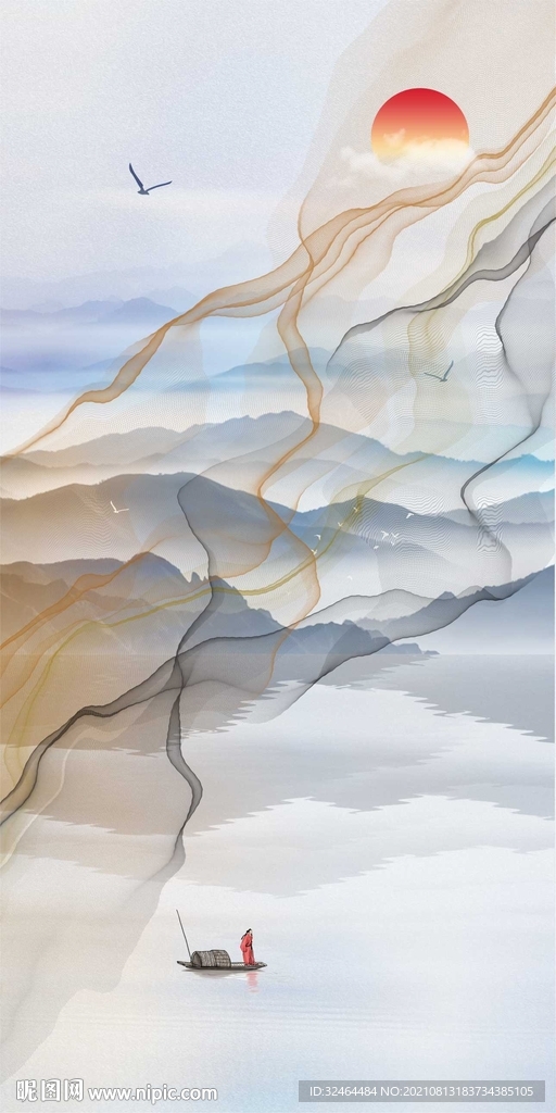 高端意境山水玄关