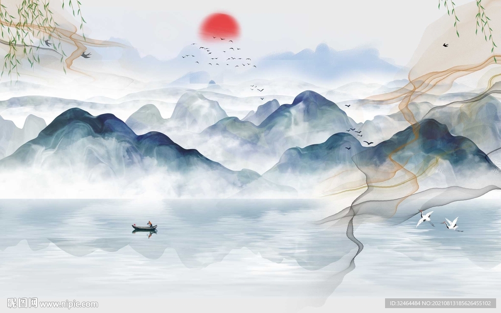 高端意境电视背景墙