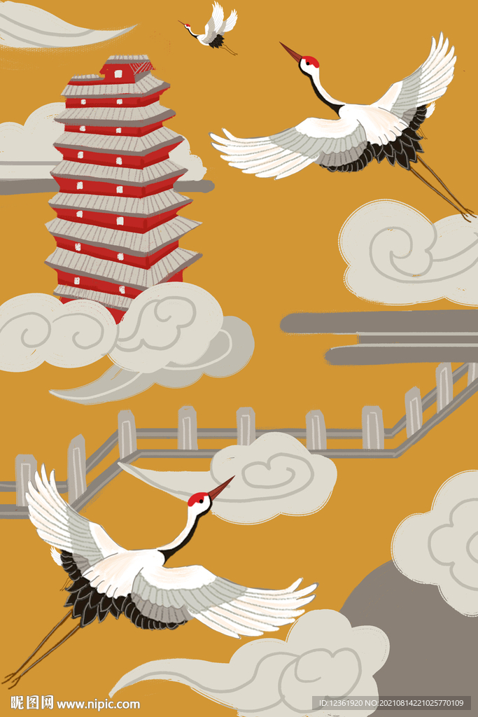 祥云仙鹤