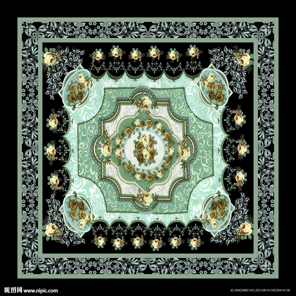 大牌  方巾  数码印花