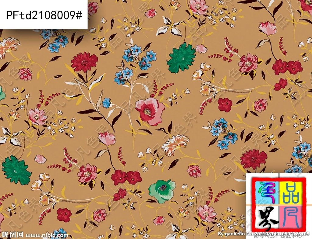 碎花 数码印花 精品设计 清爽