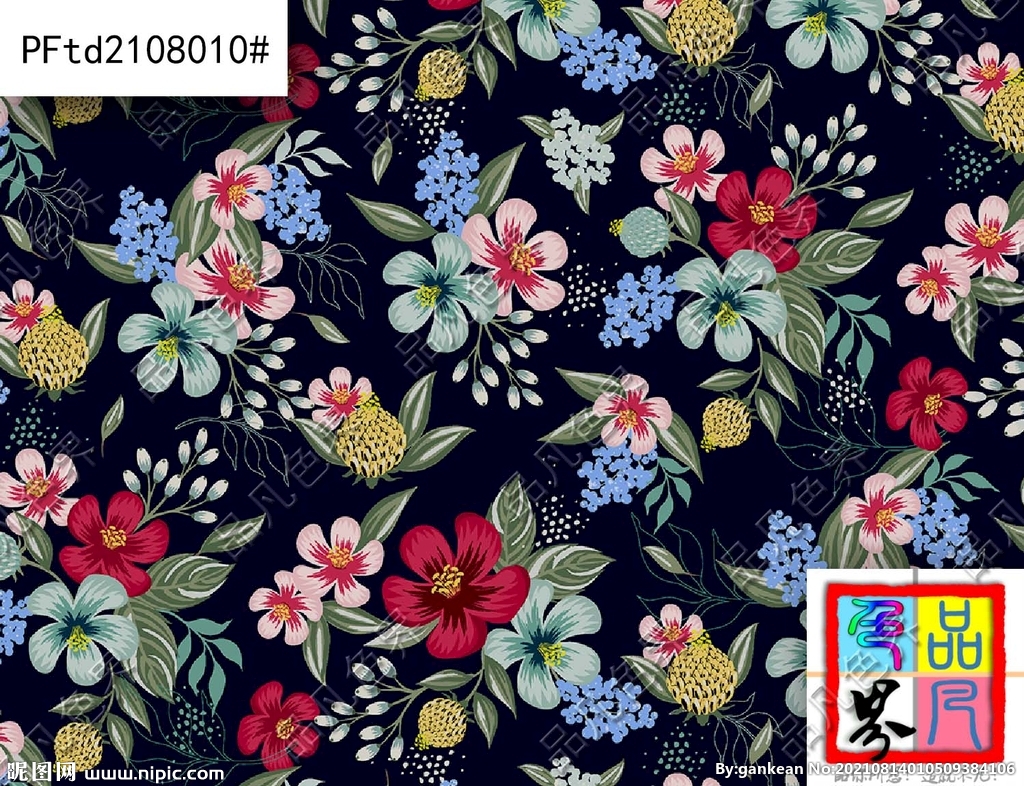 碎花 数码印花 精品设计 清爽