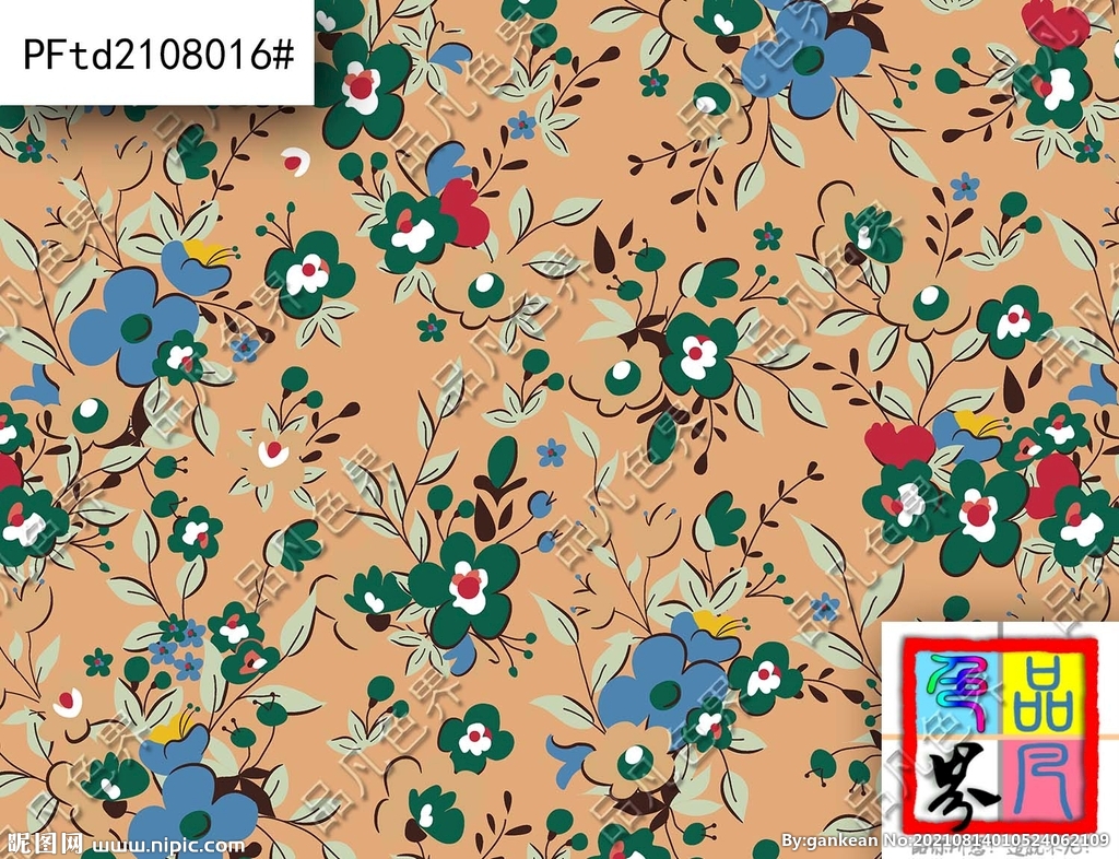 碎花 数码印花 精品设计 清爽