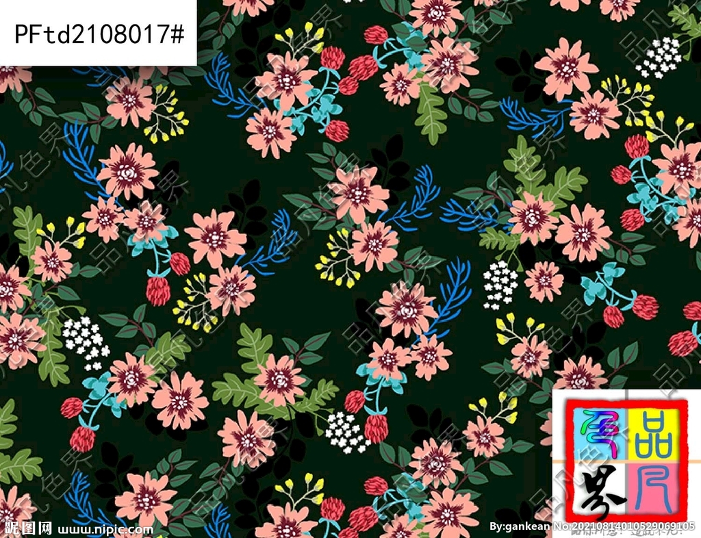 碎花 数码印花 精品设计 清爽