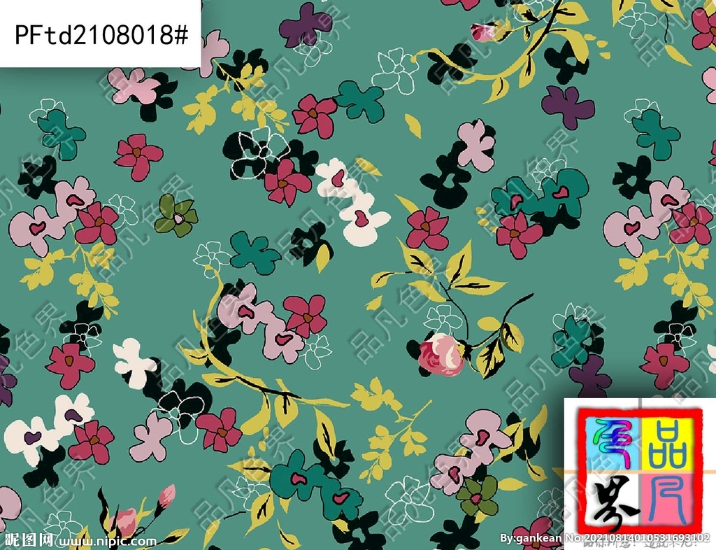 碎花 数码印花 精品设计 清爽