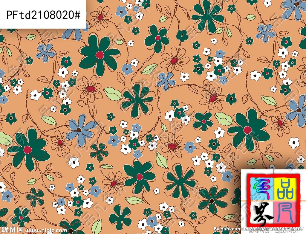 碎花 数码印花 精品设计 清爽