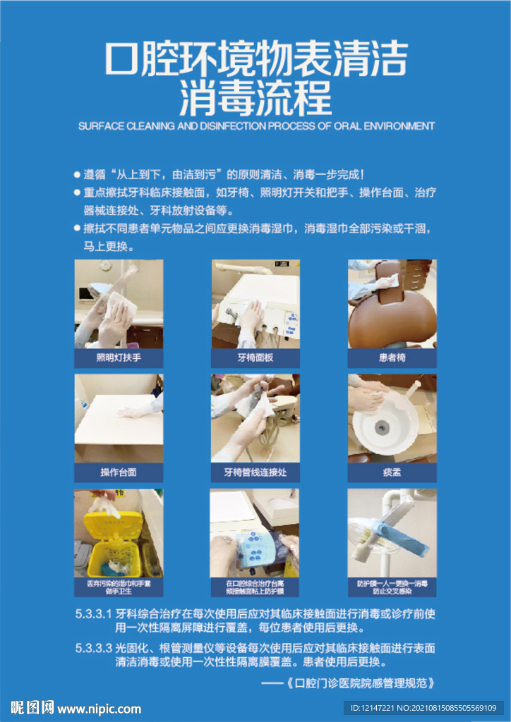 口腔环境物表清洁消毒流程 