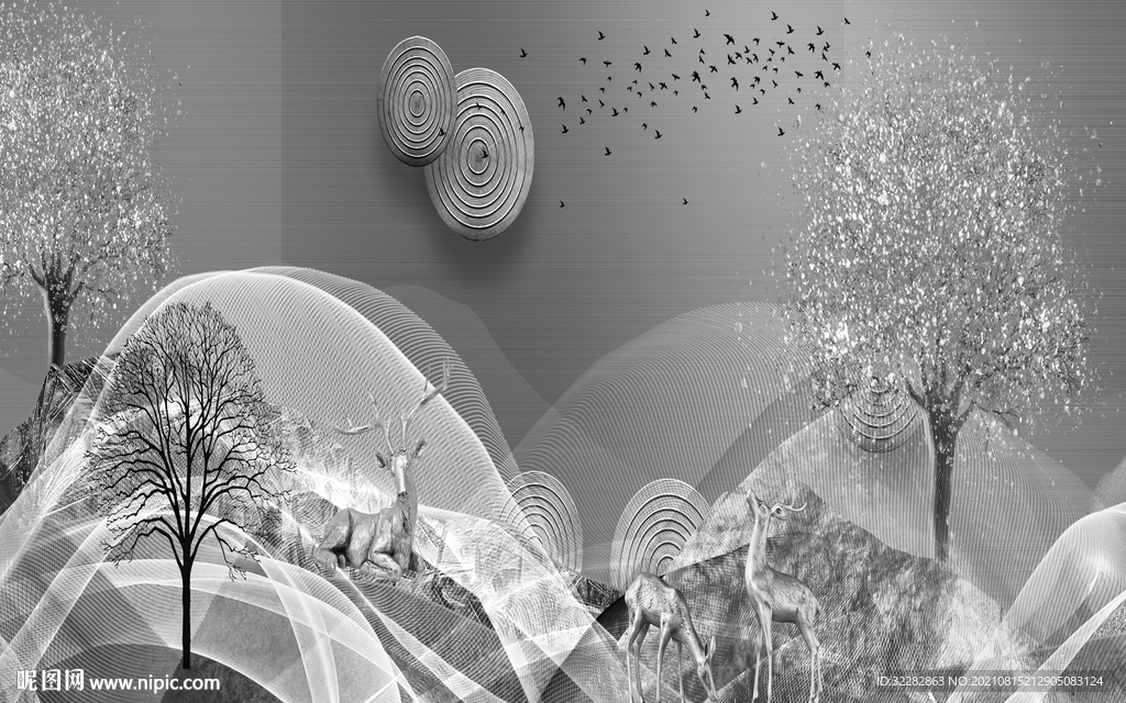 高端高清灰色背景墙 TIF分层