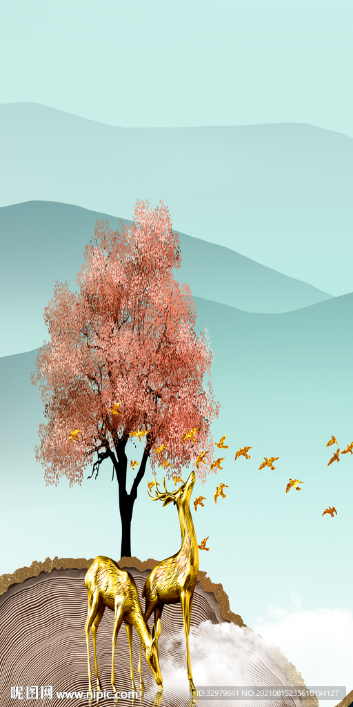 玄关山水新画 TIF分层