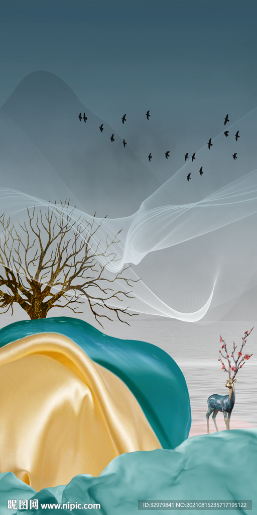 简约 玄关现代框画 TIF分层