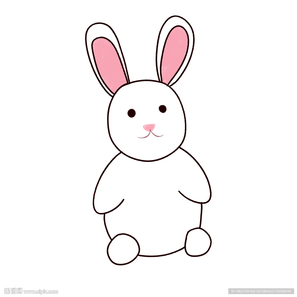 手绘涂鸦卡通兔子