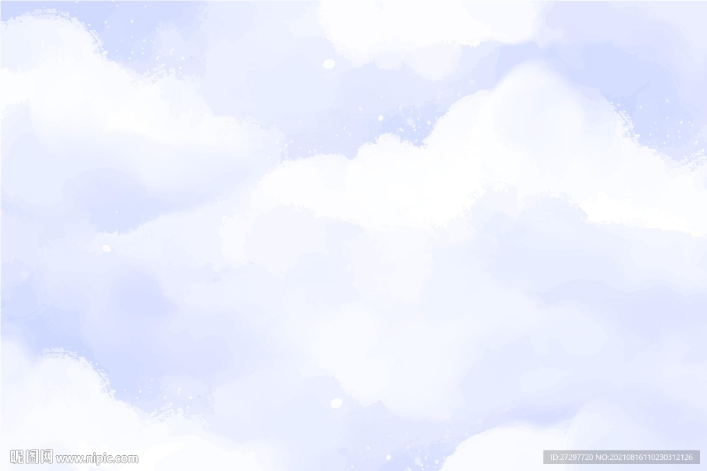 手绘天空白云