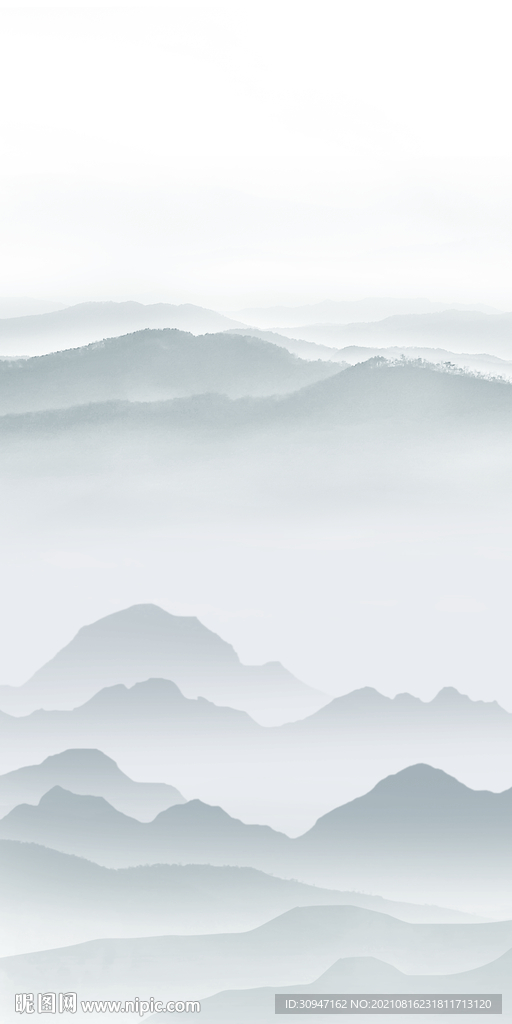 新中式新玄关山水 文件分层图 