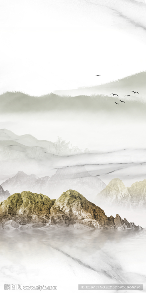 高端玄关背景画 tif分层图