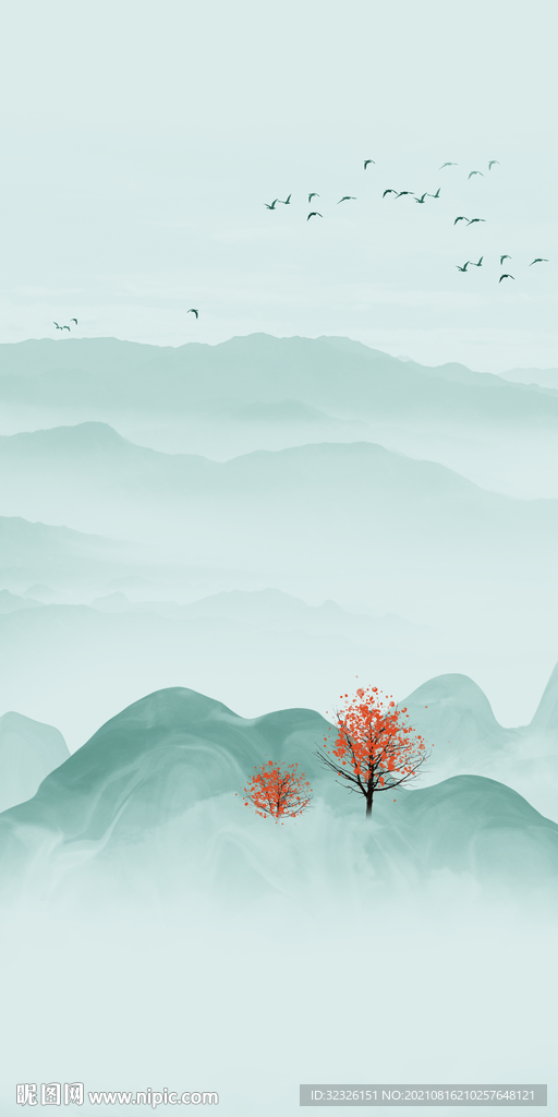 高档 玄关背景画 tif分层图