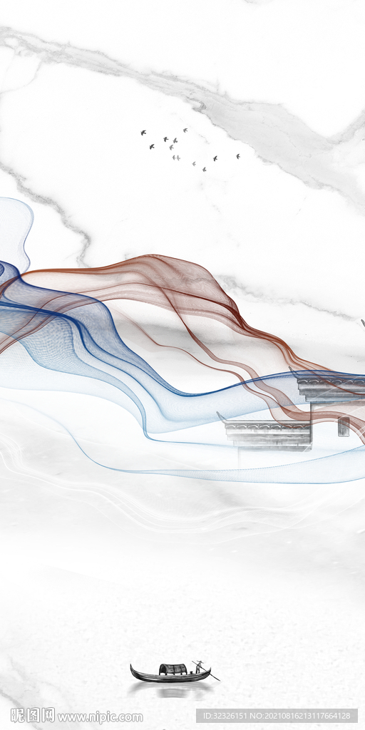 爵士白玄关背景画 tif分层图