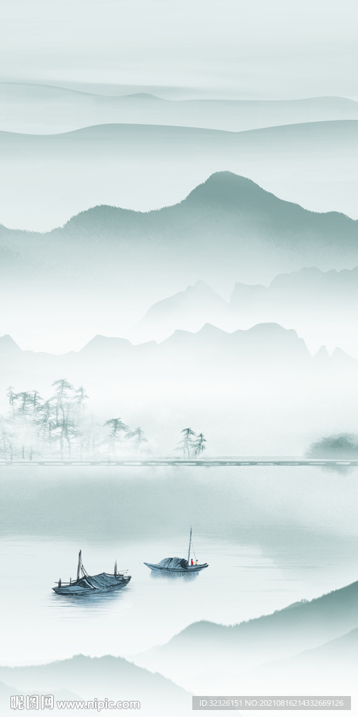 爆款玄关画山水 tif分层图