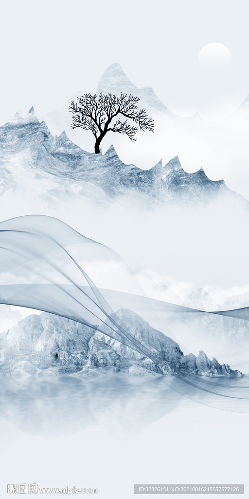 大气玄关画山水 tif分层图