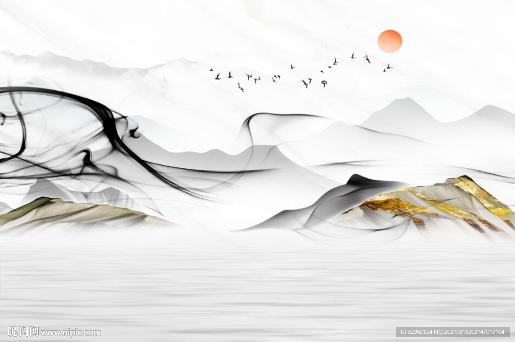 现代简约曲线背景墙