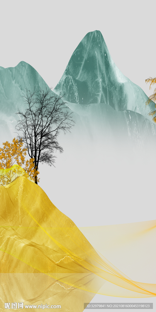 豪华玄关山水新画 TIF分层