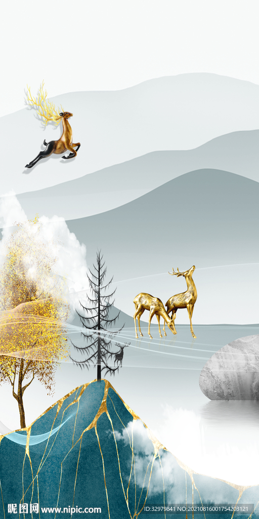 大气 玄关新画 TIF分层图 