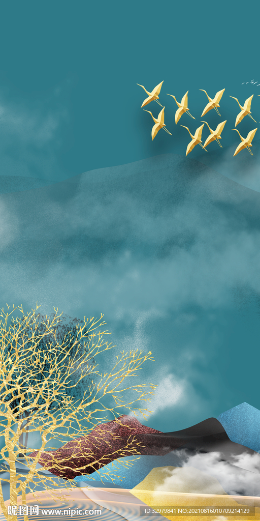 奢华新玄关画 TIF分层图 