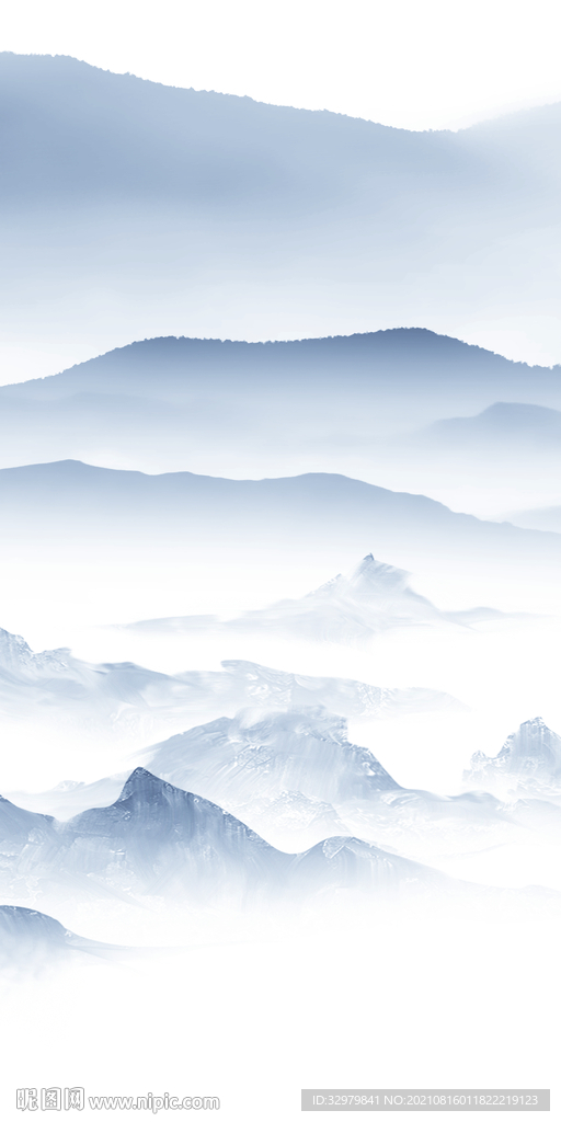 新款山水画 TIF分层图 